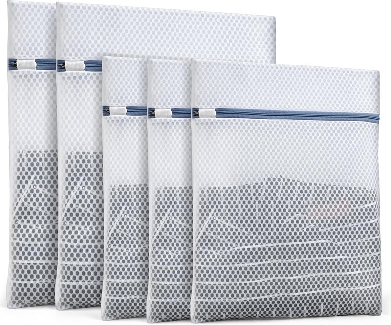 KWULP Heavy-Duty Honeycomb Mesh Laundry Bags, 5-Pack (3×12x16" + 2×16x20"), Delicates Protector for Lingerie & Baby Clothes - Image 1